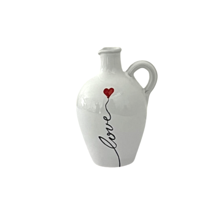 oliera ceramica con scritta love e cuore