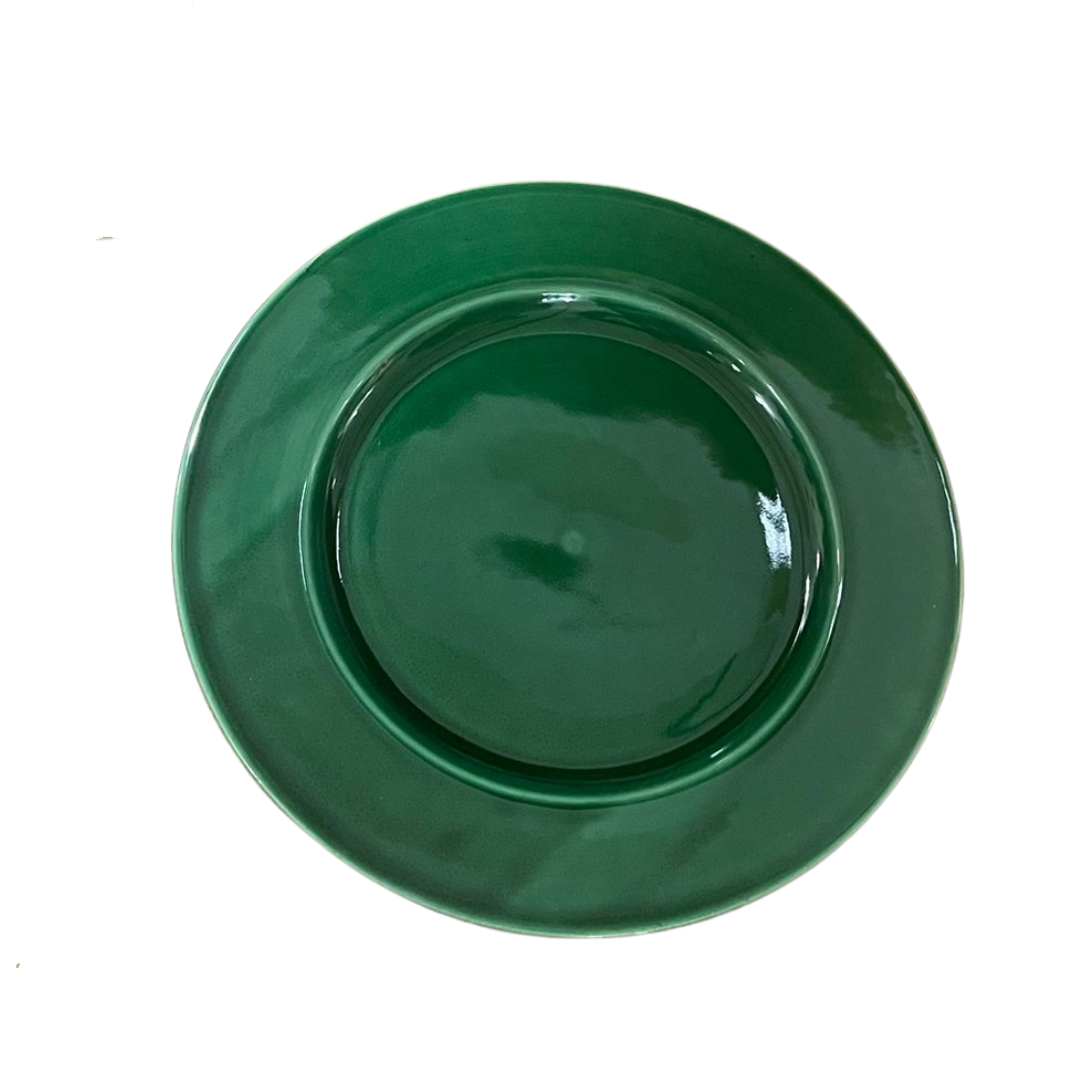 Sottopiatto verde in ceramica di Grottaglie