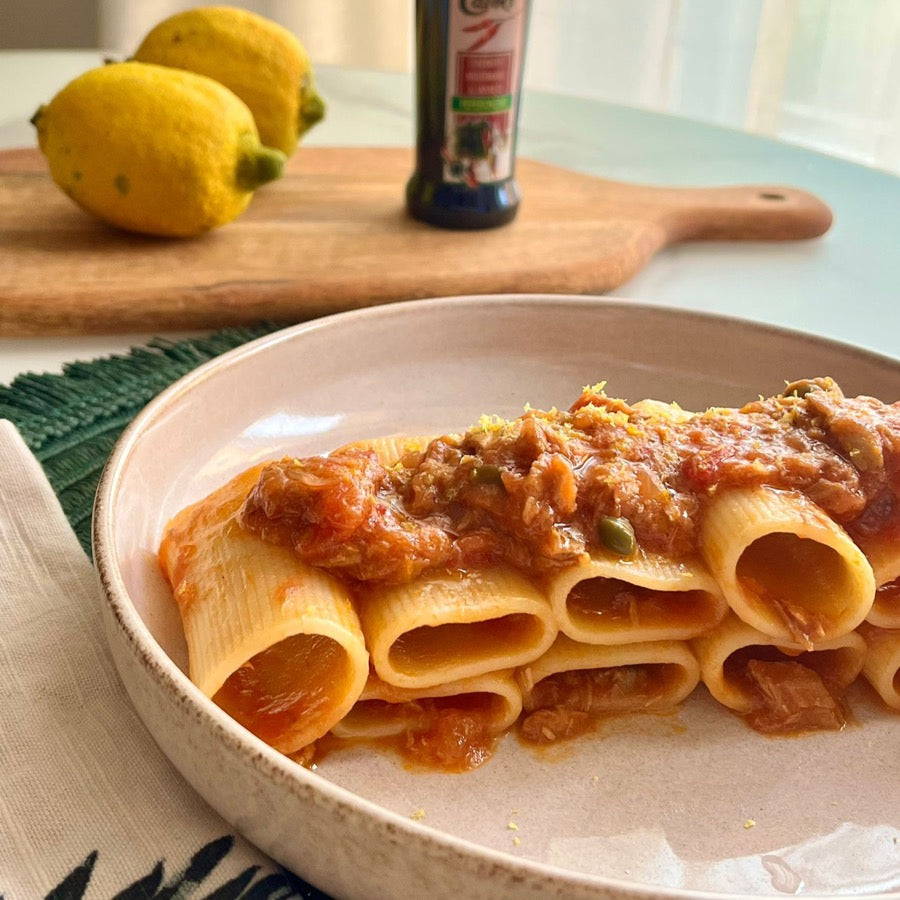 Immagine della ricetta dei paccheri al ragù di palamita